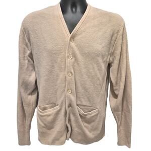 Vintage Brentwood Sportswear Tan Cardigan Mr Rogers Mens M Pockets Button Up